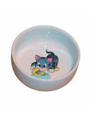 Ceramiczna miska z rysunkiem kota - 11 cm/300 ml