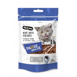 Rybne kawałki w kształcie serca dla kota Pausesnack 60g