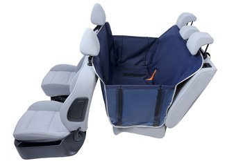 Mata samochodowa na tylną kanapę dla psa Anti Slip z bokami i zamkiem L granatowa