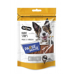 Miękkie paski z królika dla psa Pausesnack 80g