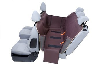 Mata samochodowa dla psa Anti Slip z bokami i zamkiem L brązowa