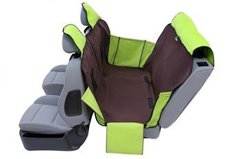 Mata do samochodu dla psa Activ z bokami, zamkiem i ochroną zagłówków L brązowo - zielona