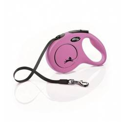 Flexi Smycz New Classic Taśma 5m Small różowa