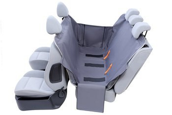 Mata do samochodu dla psa na tylne siedzenie i drzwi - rozmiar M popielata