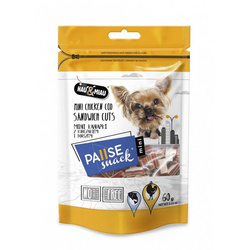 Mini kanapki z kurczakiem i dorszem dla psa Pausesnack 60g