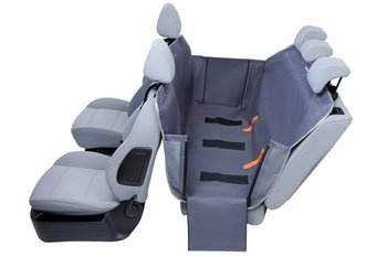 Mata samochodowa dla psa Anti Slip z bokami chroniącymi drzwi i zamkiem L popielata