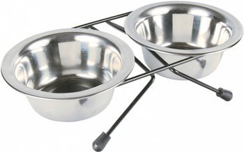 Metalowe miski na stojaku XS dla kota i małego psa - 2x200 ml